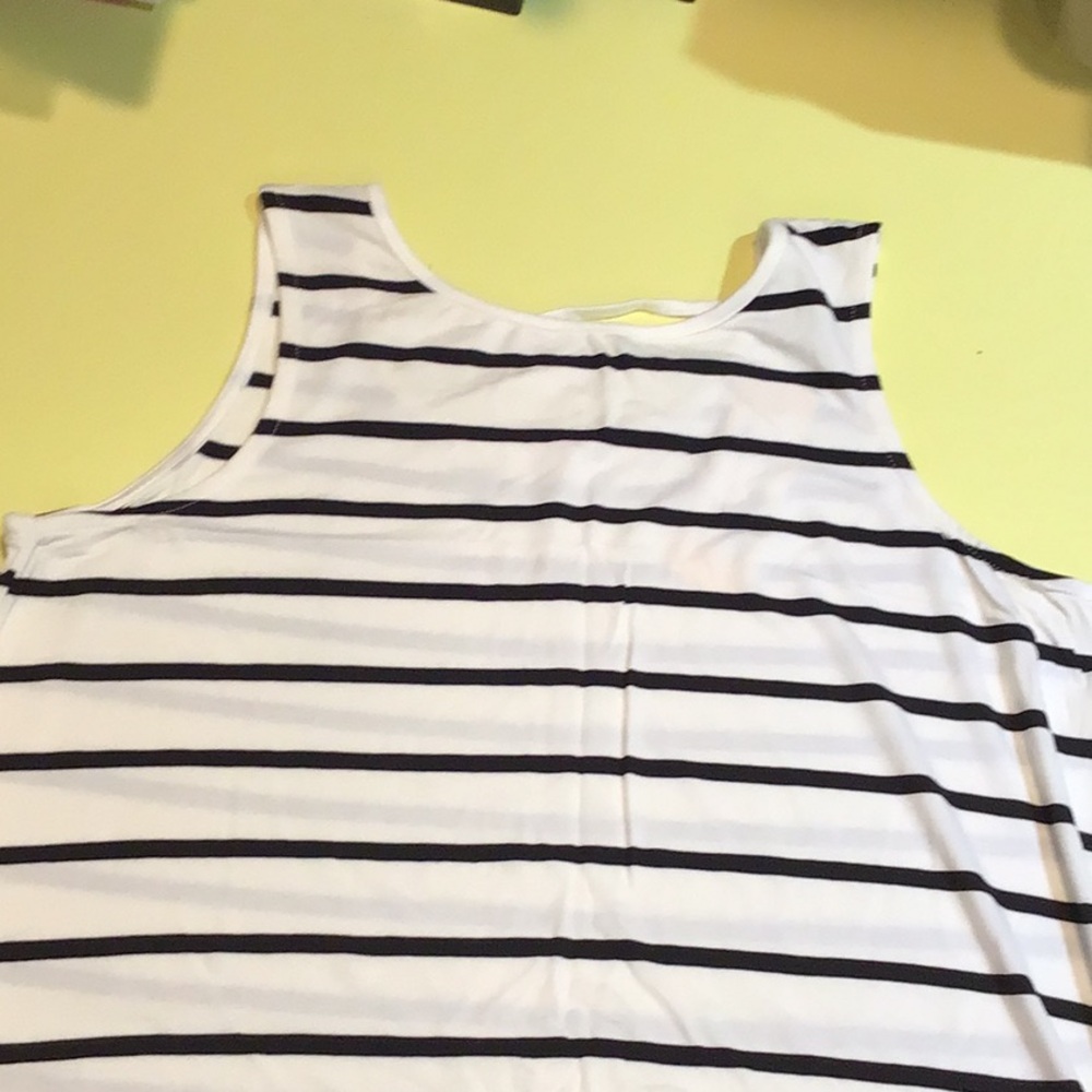 Black and White Striped Girls Tank Top